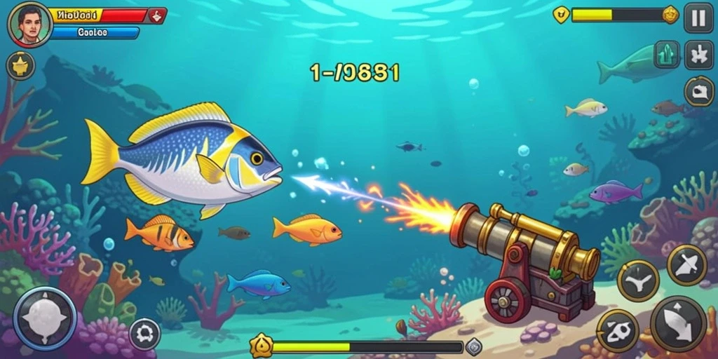 Screenshot ini menunjukkan karakter utama dalam aksi menaklukkan level sulit.
